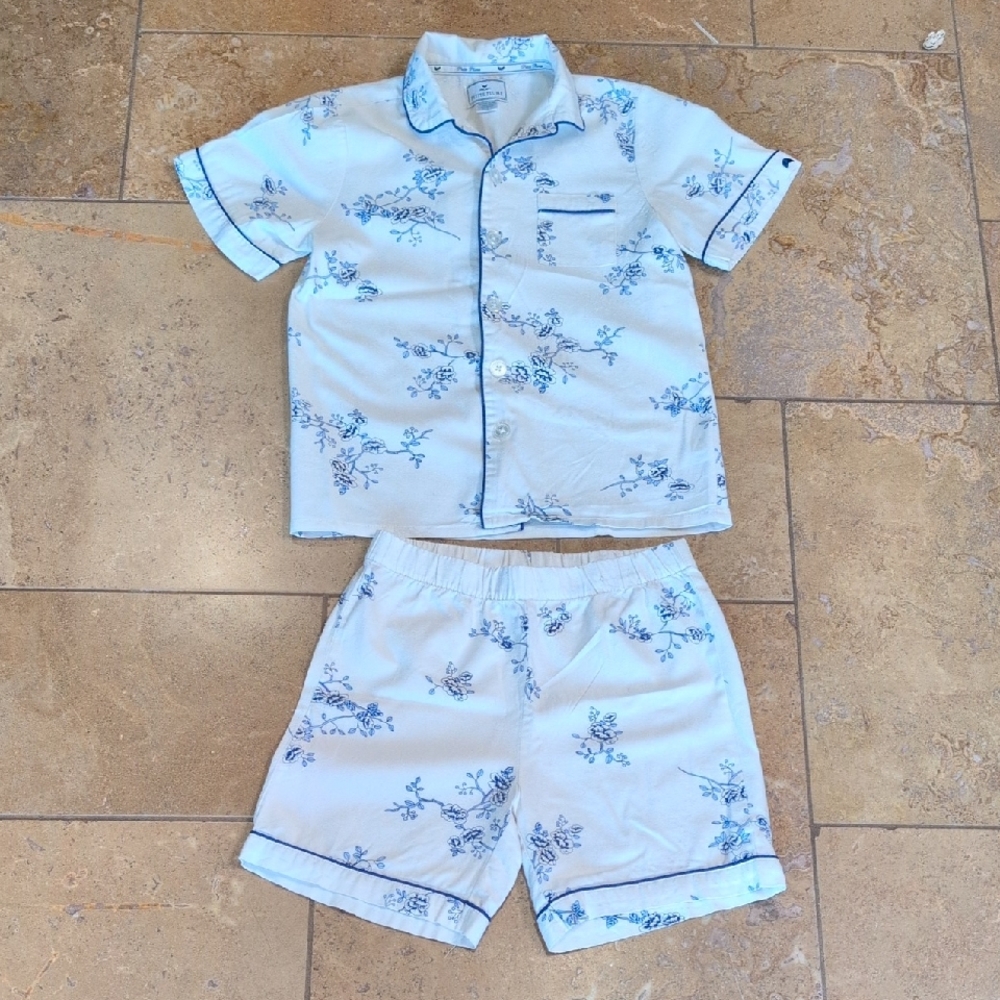 Petite Plume girl pajamas. Blue floral. Size 8.